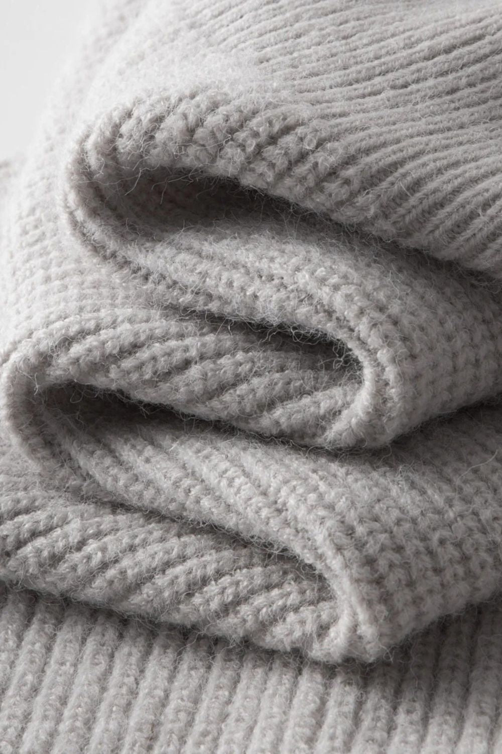 Gray Zip-Up Knit Jacket