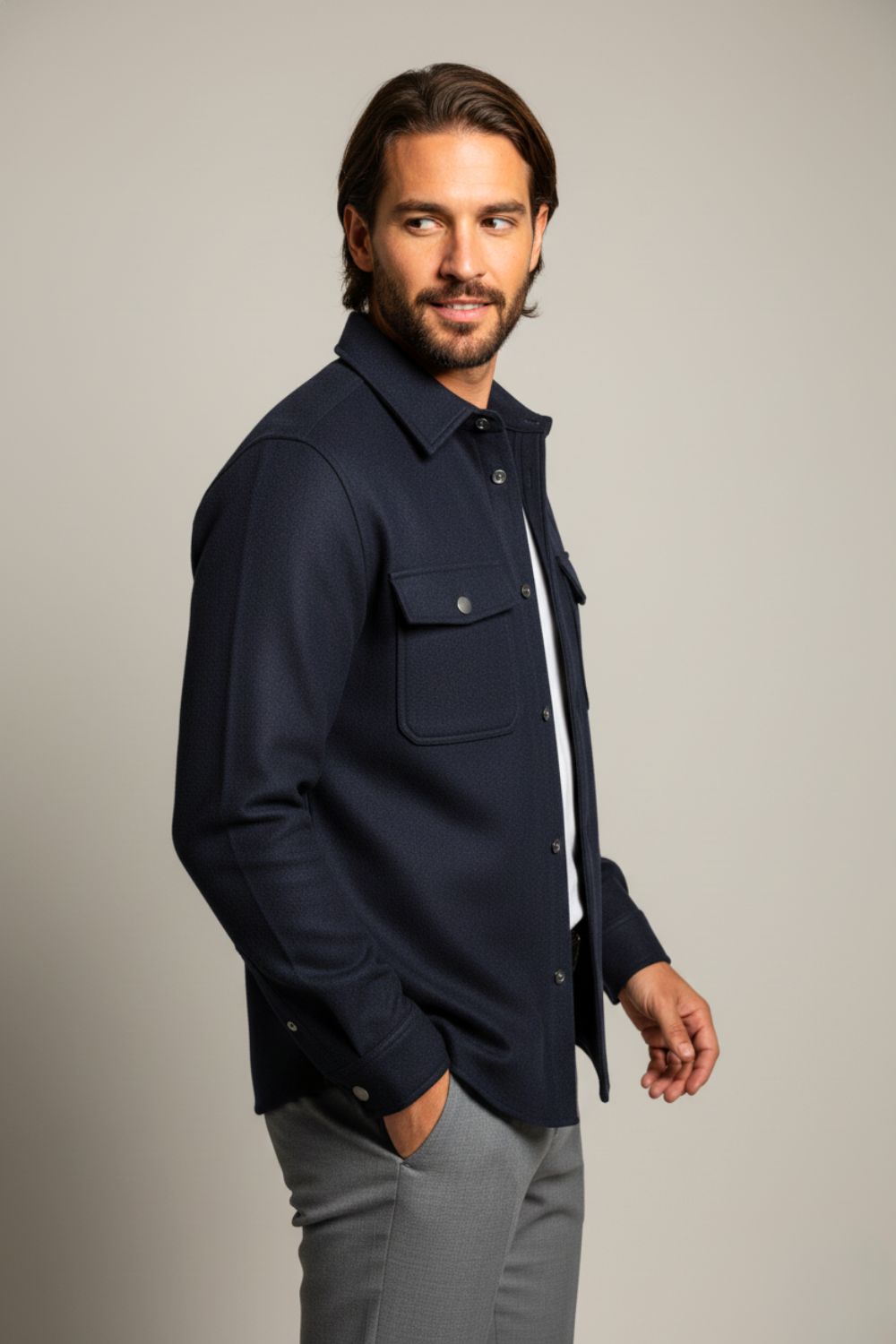 The Signature Navy Overshirt