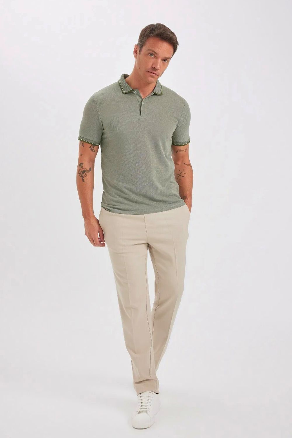 Sage Green Slim Polo