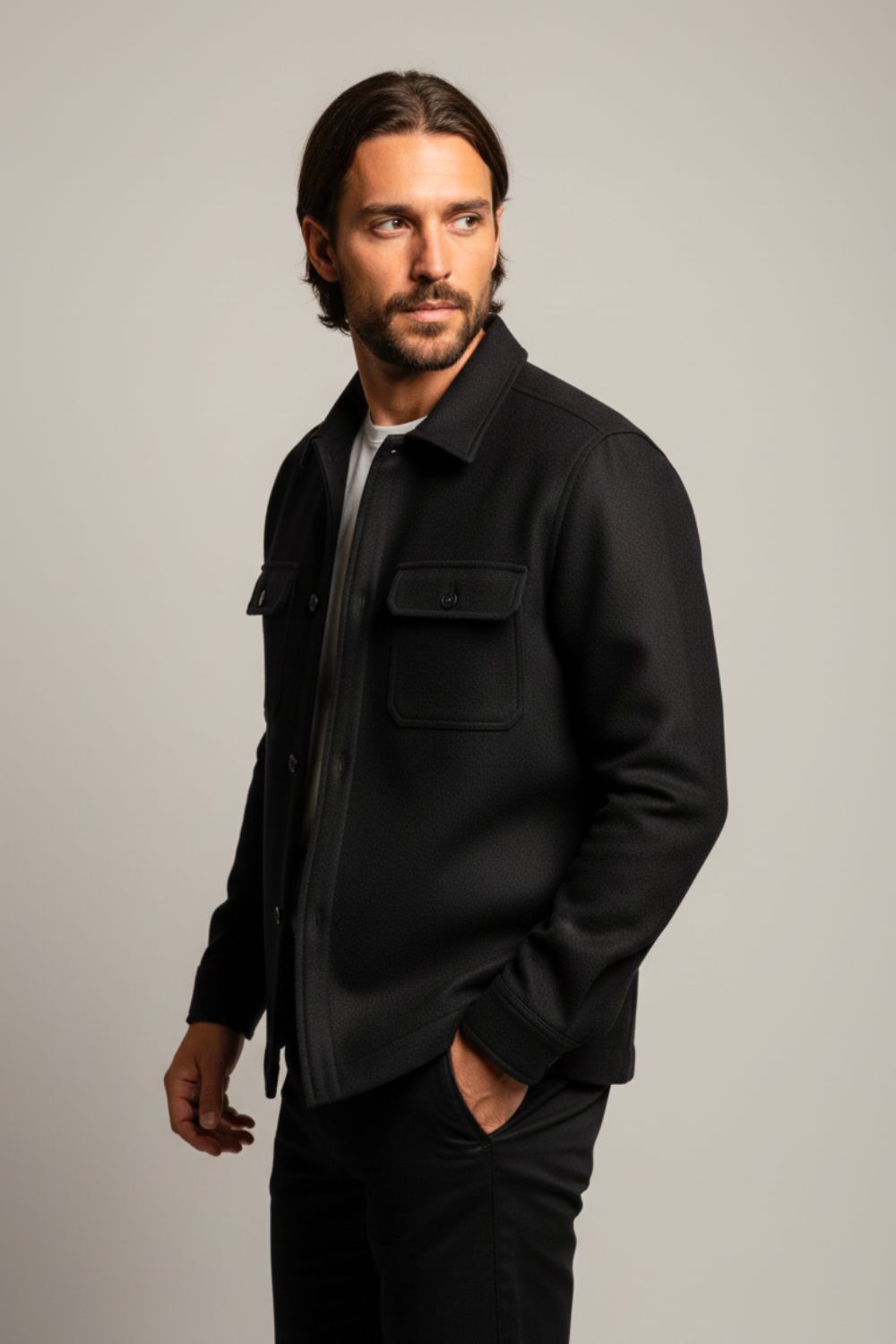 The Signature Black Overshirt