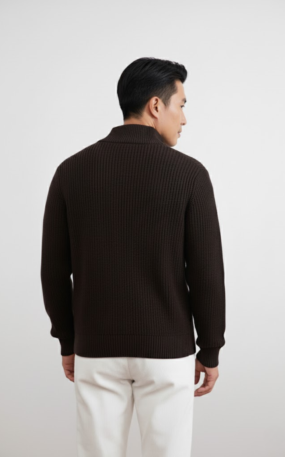 Men’s Ribbed Full-Zip Cardigan Sweater – Premium Cotton Knit Jacket