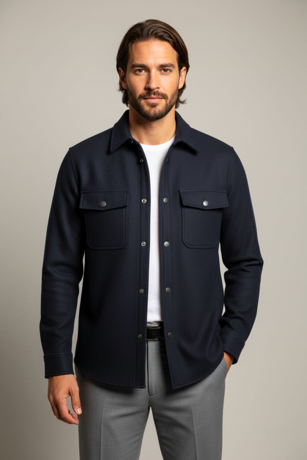 The Signature Navy Overshirt