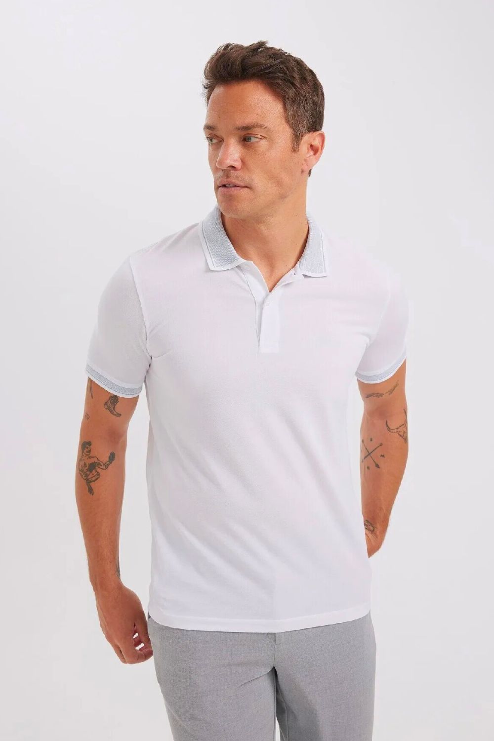 Classic White Slim Polo