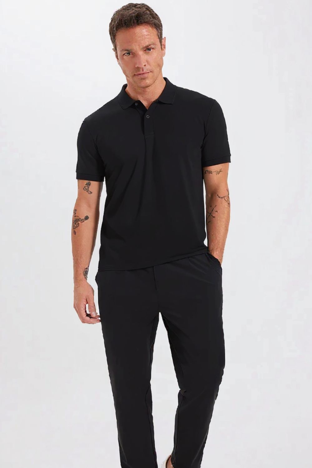 Jet Black Slim Polo