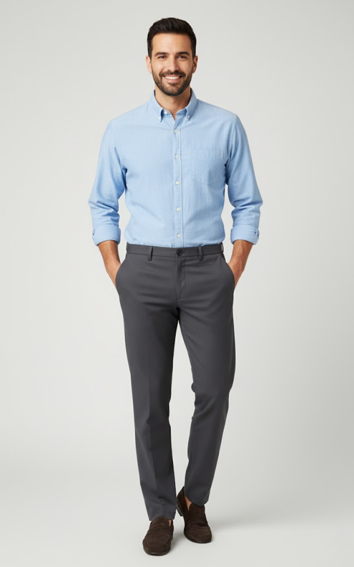 Men’s Classic Formal Pants – Slim Fit Dress Trousers with Stretch