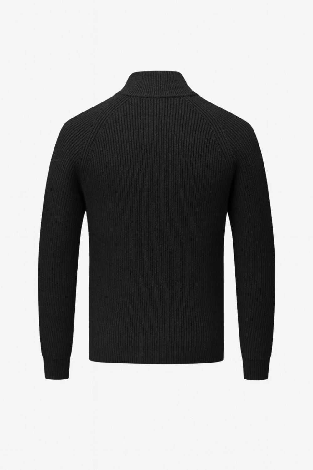 Black Zip-Up Knit Jacket