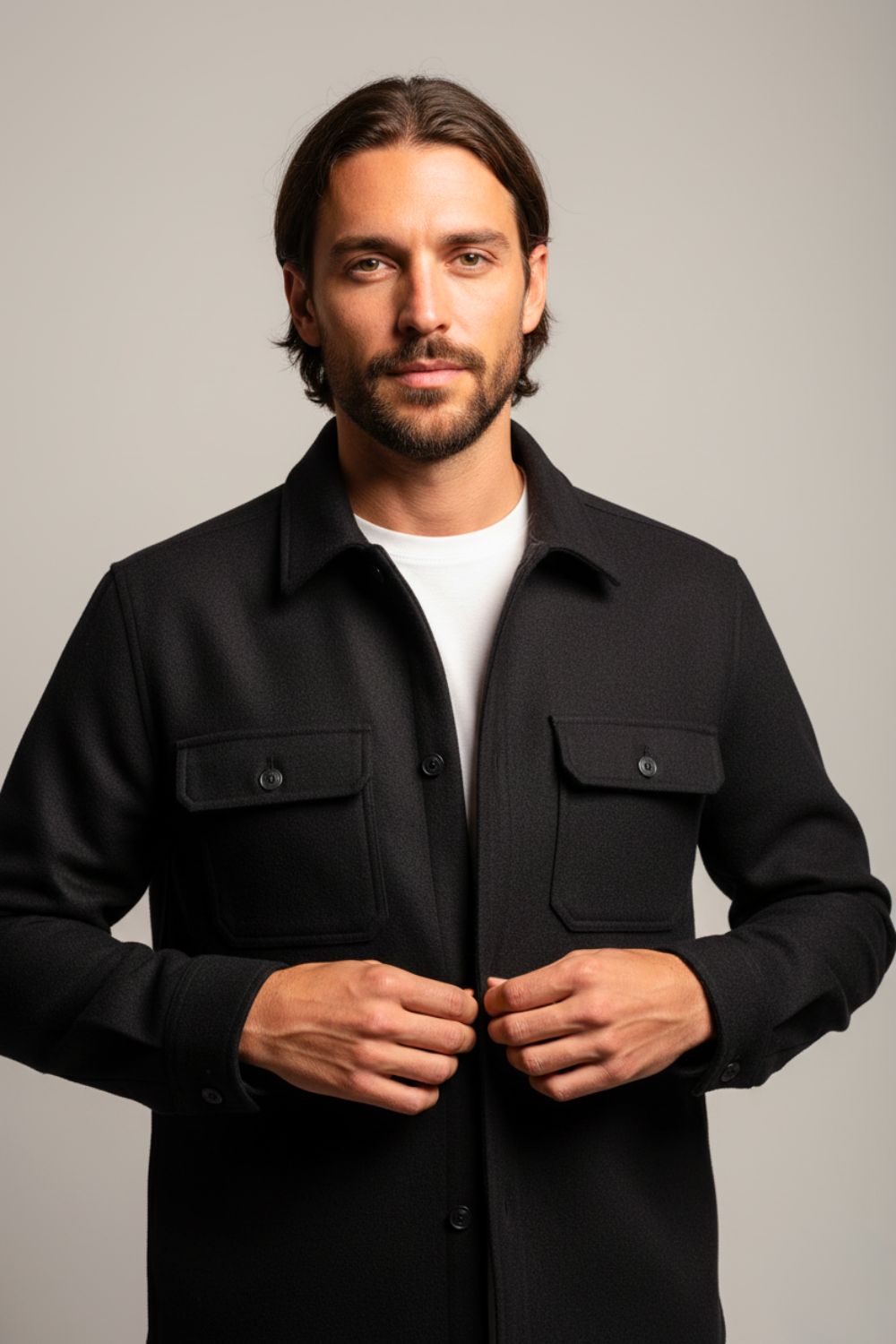 The Signature Black Overshirt