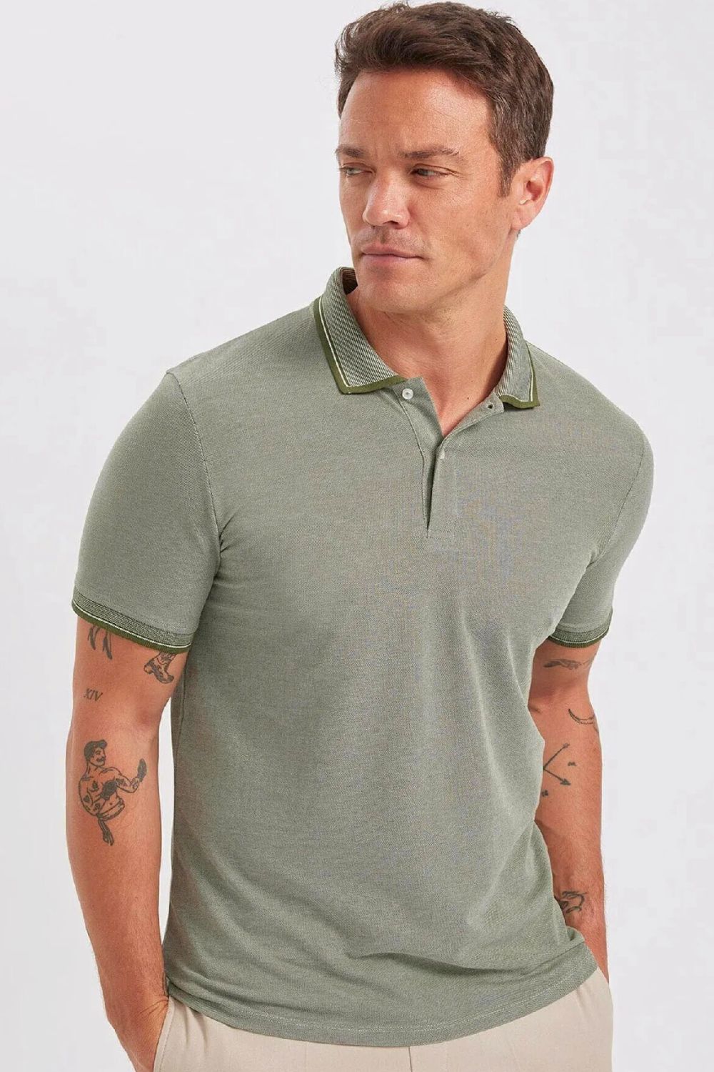 Sage Green Slim Polo