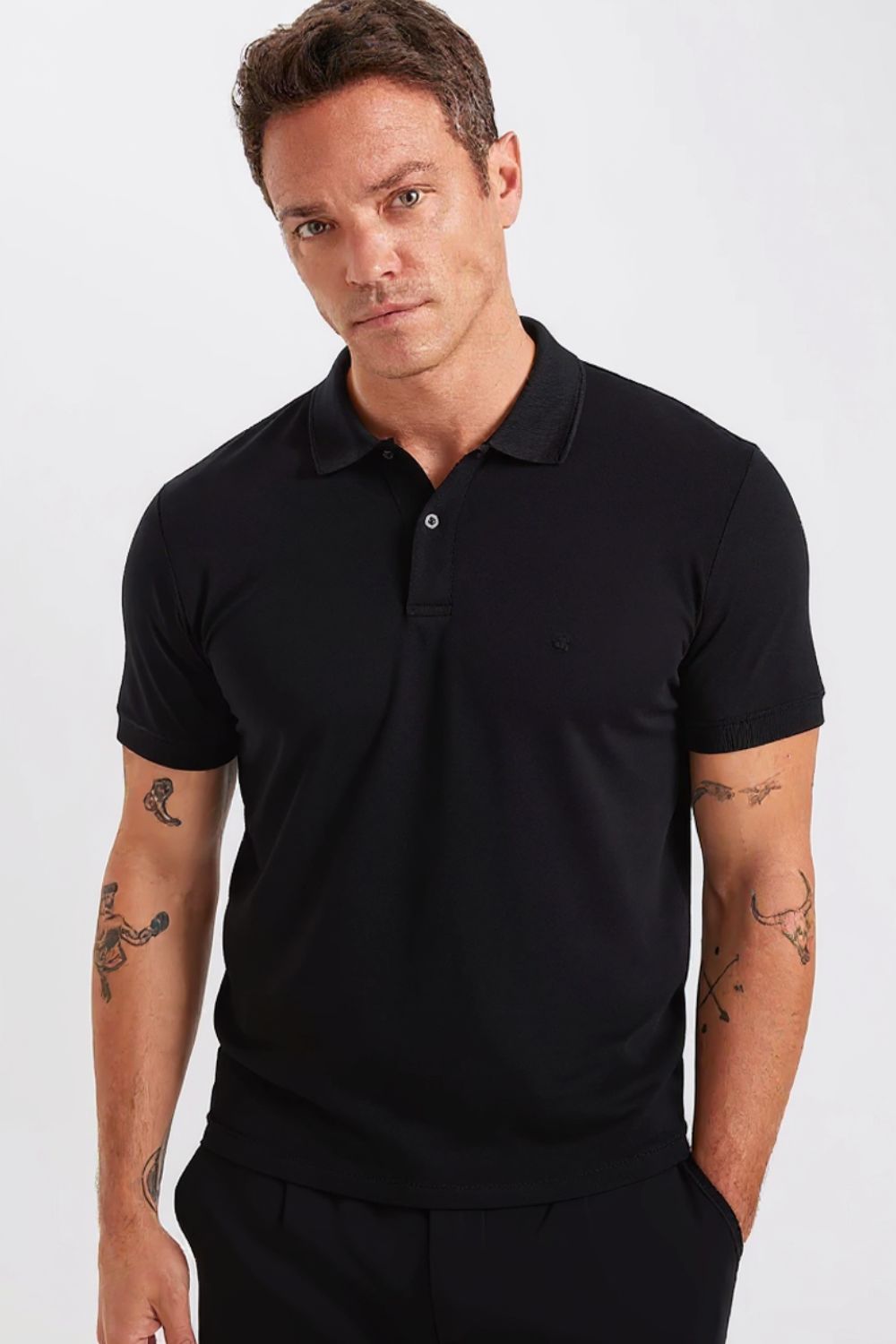 Jet Black Slim Polo