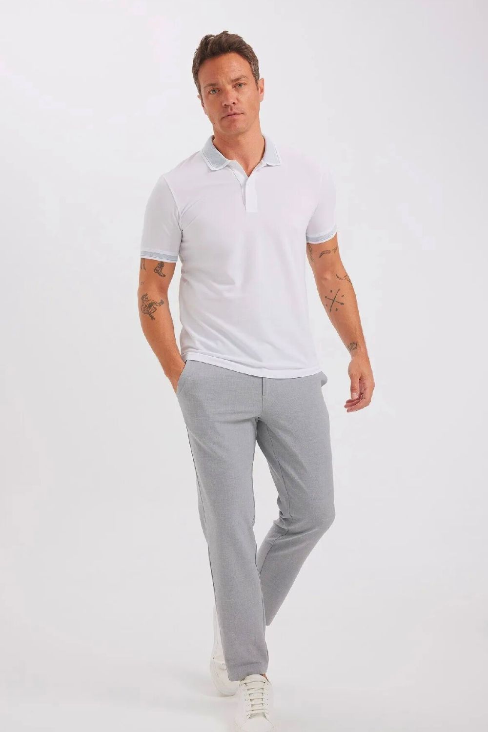 Classic White Slim Polo