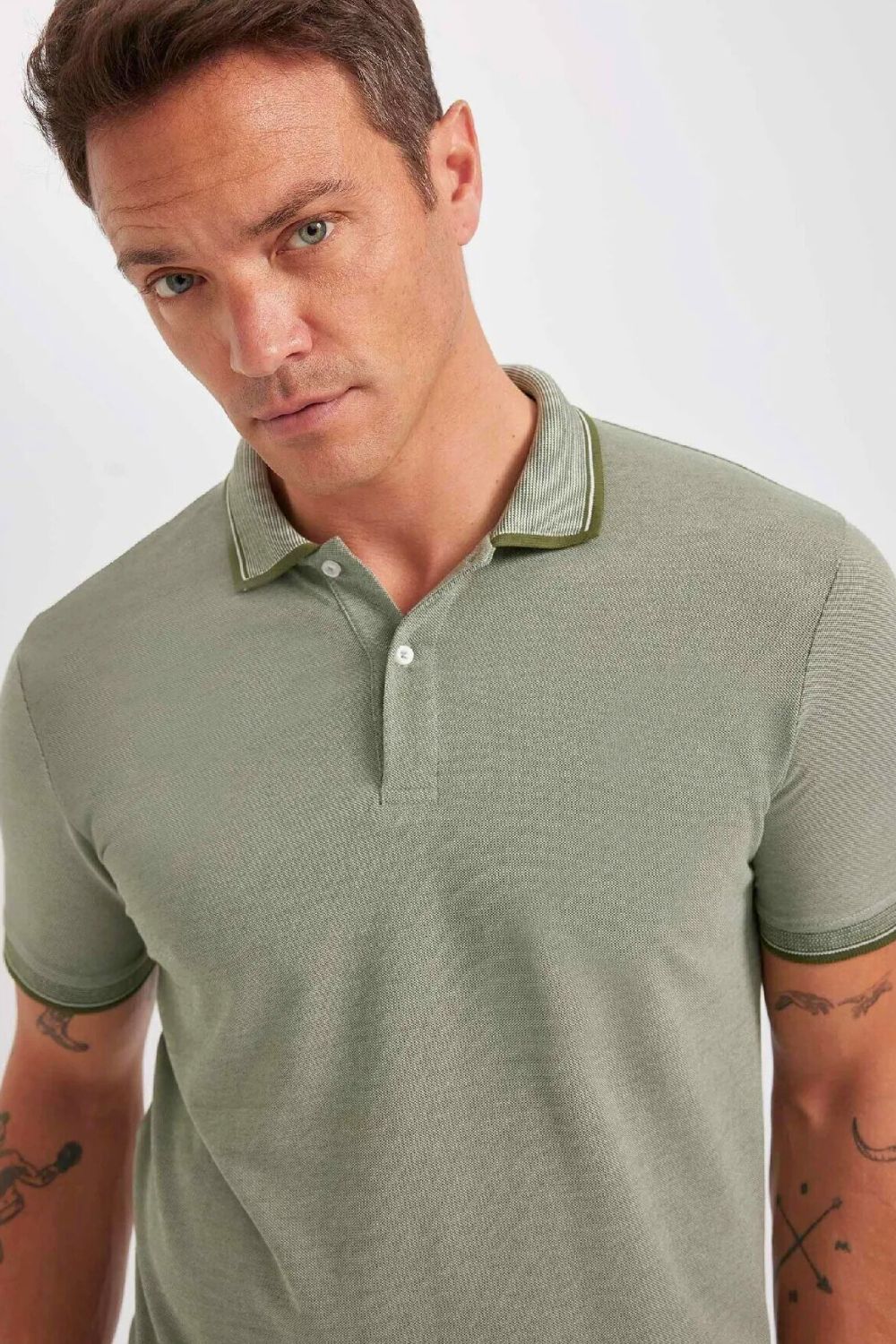 Sage Green Slim Polo