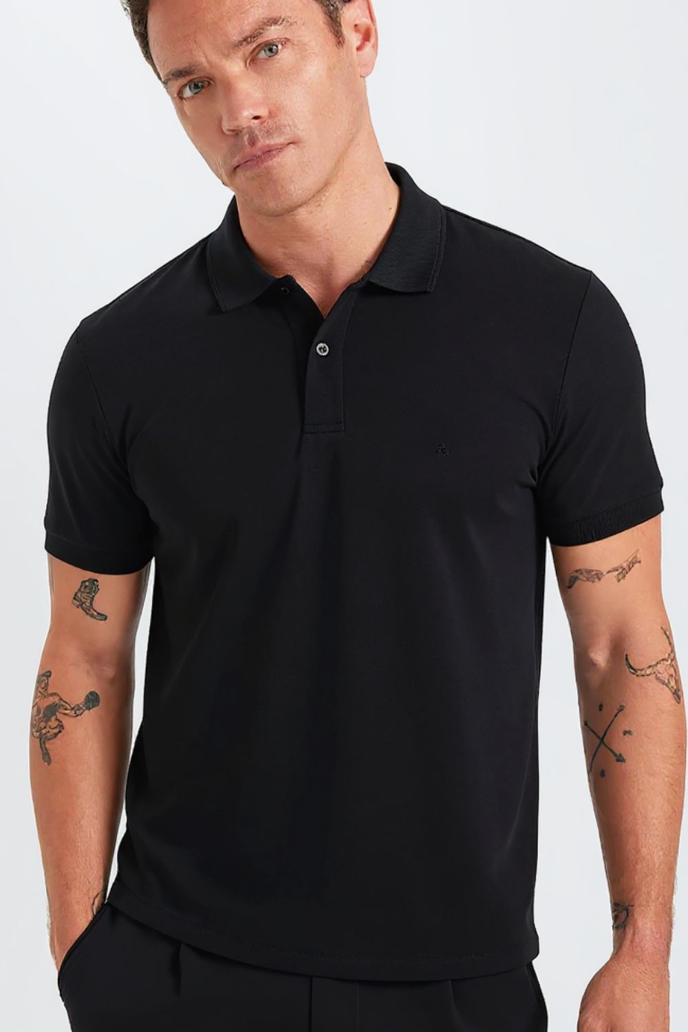 Jet Black Slim Polo